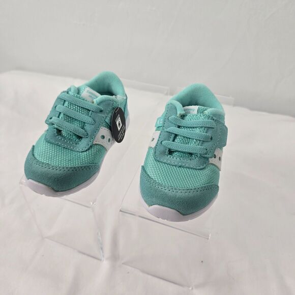 Saucony Girl's Sneakers Girl's 4 Wide Jazz Riff Turquoise White SL163016 NIB - Picture 1 of 14